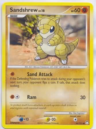 Sandshrew 96 123 Common Diamond Pearl Mysterious Treasures Singles Sandshrew 96 123 Common Diamond Pearl Mysterious Treasures Singles