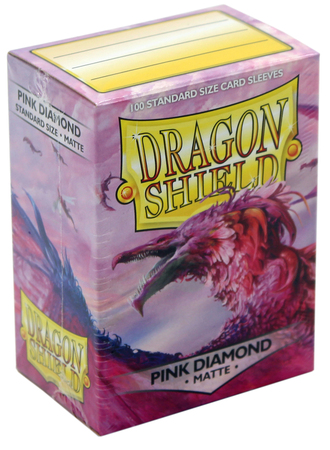 Dragon Shield Matte Pink Diamond 100ct Standard Size Sleeves AT 11039 Sleeves Dragon Shield Matte Pink Diamond 100ct Standard Size Sleeves AT 11039 Sleeves