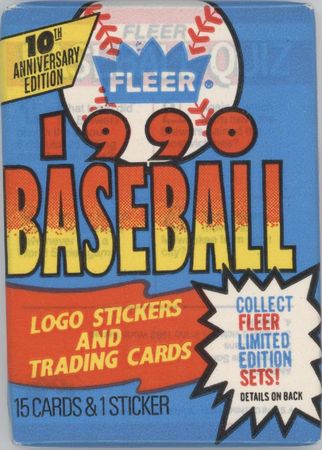 1990 Fleer Baseball Sealed Pack Baseball Trading Card Sealed Product 1990 Fleer Baseball Sealed Pack Baseball Trading Card Sealed Product