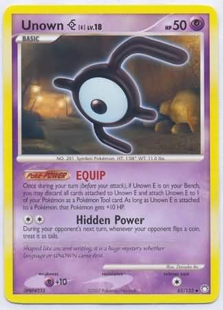 Unown E Reverse - Mysterious Treasures Pokémon card 65/123