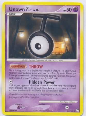 Unown T 67 123 Uncommon Diamond Pearl Mysterious Treasures Singles Unown T 67 123 Uncommon Diamond Pearl Mysterious Treasures Singles