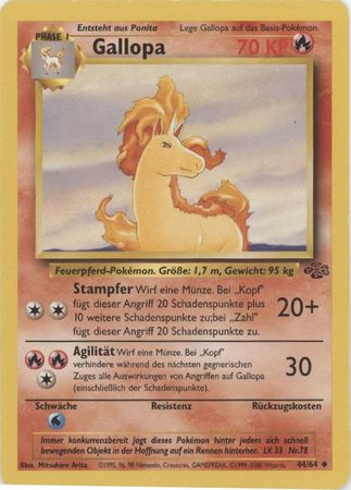 Gallopa Rapidash 44 64 Uncommon Unlimited Jungle German Gallopa Rapidash 44 64 Uncommon Unlimited Jungle German