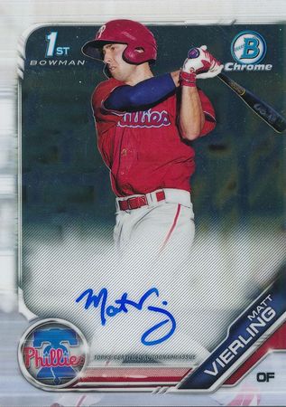 Matt Vierling 2019 Bowman Chrome CPA MV 1st Auto Autograph Matt Vierling 2019 Bowman Chrome CPA MV 1st Auto Autograph