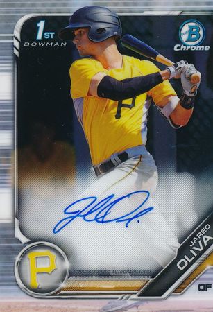 Jared Oliva 2019 Bowman Chrome CPA JO 1st Auto Autograph Jared Oliva 2019 Bowman Chrome CPA JO 1st Auto Autograph