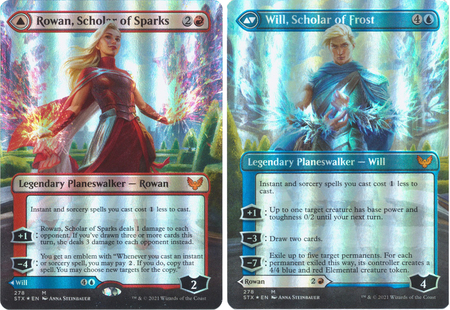 Rowan Scholar of Sparks Will Scholar of Frost 278 Borderless Foil Strixhaven School of Mages Collector Booster Foil Singles Rowan Scholar of Sparks Will Scholar of Frost 278 Borderless Foil Strixhaven School of Mages Collector Booster Foil Singles