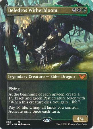 Beledros Witherbloom 282 Borderless Foil Strixhaven School of Mages Collector Booster Foil Singles Beledros Witherbloom 282 Borderless Foil Strixhaven School of Mages Collector Booster Foil Singles
