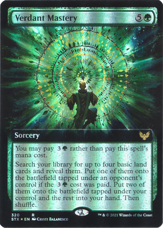Verdant Mastery 320 Extended Art Foil Strixhaven School of Mages Collector Booster Foil Singles Verdant Mastery 320 Extended Art Foil Strixhaven School of Mages Collector Booster Foil Singles
