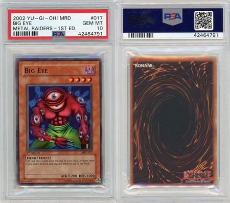 Big Eye MRD 017 PSA 10 GEM MT Common 1st Edition 4791 PSA Graded Yugioh Cards Big Eye MRD 017 PSA 10 GEM MT Common 1st Edition 4791 PSA Graded Yugioh Cards
