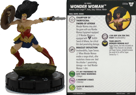 Heroclix Wonder Woman 80th set Wonder Woman #059a Super Rare figure w/card! 