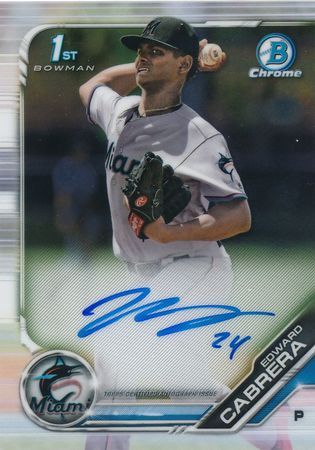 Edward Cabrera 2019 Bowman Chrome CPA EC Auto Autograph Edward Cabrera 2019 Bowman Chrome CPA EC Auto Autograph