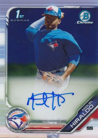 Miguel Hiraldo 2019 Bowman Chrome CPA MH Auto Autograph Miguel Hiraldo 2019 Bowman Chrome CPA MH Auto Autograph