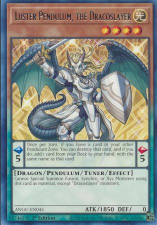 Luster Pendulum the Dracoslayer ANGU EN045 Rare 1st Edition Ancient Guardians 1st Edition Singles Luster Pendulum the Dracoslayer ANGU EN045 Rare 1st Edition Ancient Guardians 1st Edition Singles