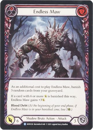 Endless Maw Red MON126 Rare 1st Edition Endless Maw Red MON126 Rare 1st Edition