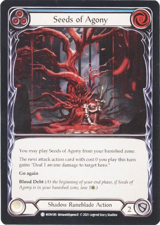 Seeds of Agony Blue MON185 Common 1st Edition Seeds of Agony Blue MON185 Common 1st Edition