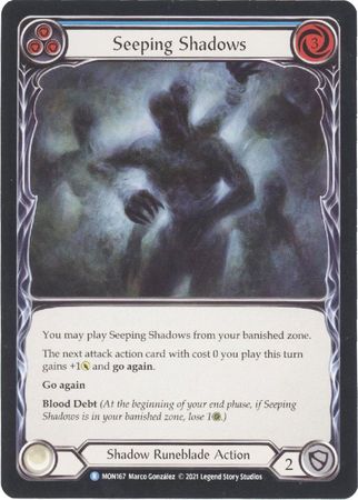 Seeping Shadows Blue MON167 Rare 1st Edition Seeping Shadows Blue MON167 Rare 1st Edition