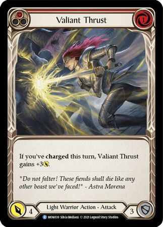 Valiant Thrust Red MON039 Rare 1st Edition Monarch 1st Edition Singles Valiant Thrust Red MON039 Rare 1st Edition Monarch 1st Edition Singles