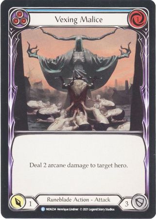 Vexing Malice Blue MON234 Rare 1st Edition Monarch 1st Edition Singles Vexing Malice Blue MON234 Rare 1st Edition Monarch 1st Edition Singles