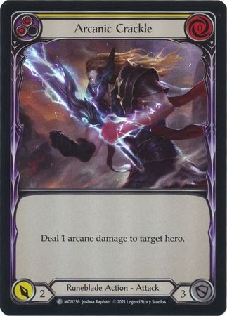 Arcanic Crackle Yellow MON236 Common Rainbow Foil 1st Edition Arcanic Crackle Yellow MON236 Common Rainbow Foil 1st Edition
