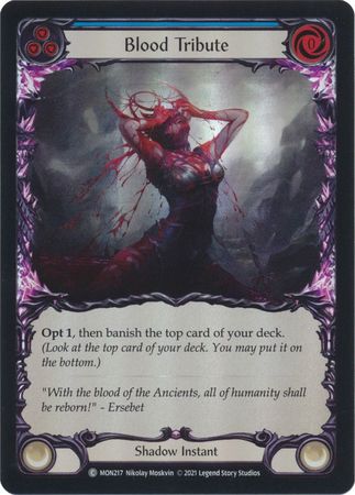 Blood Tribute Blue MON217 Common Rainbow Foil 1st Edition Monarch 1st Edition Foil Singles Blood Tribute Blue MON217 Common Rainbow Foil 1st Edition Monarch 1st Edition Foil Singles
