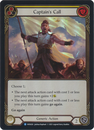Captain s Call Yellow MON261 Rare Rainbow Foil 1st Edition Monarch 1st Edition Foil Singles Captain s Call Yellow MON261 Rare Rainbow Foil 1st Edition Monarch 1st Edition Foil Singles
