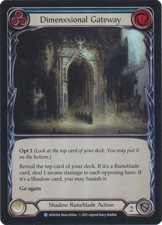 Dimenxxional Gateway Blue MON164 Rare Rainbow Foil 1st Edition Dimenxxional Gateway Blue MON164 Rare Rainbow Foil 1st Edition