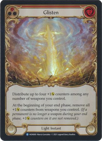 Glisten Red MON069 Rare Rainbow Foil 1st Edition Glisten Red MON069 Rare Rainbow Foil 1st Edition
