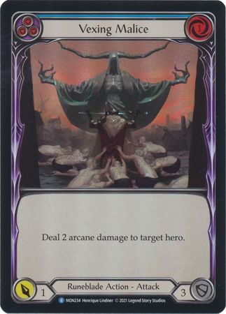 Vexing Malice Blue MON234 Rare Rainbow Foil 1st Edition Vexing Malice Blue MON234 Rare Rainbow Foil 1st Edition