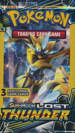 Pokemon 2018 Sun and Moon Lost Thunder 3 Card Booster Pack Unweighed New Sealed 