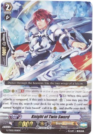 Knight of Twin Sword G TD02 006EN Foil G Trial Deck 2 Divine Swordsman of the Shiny Star Singles Knight of Twin Sword G TD02 006EN Foil G Trial Deck 2 Divine Swordsman of the Shiny Star Singles