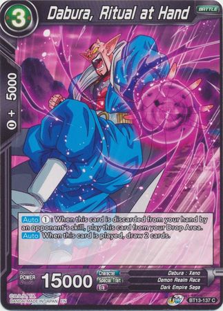 Dabura Ritual at Hand BT13 137 Common UW Series 4 Supreme Rivalry Singles Dabura Ritual at Hand BT13 137 Common UW Series 4 Supreme Rivalry Singles
