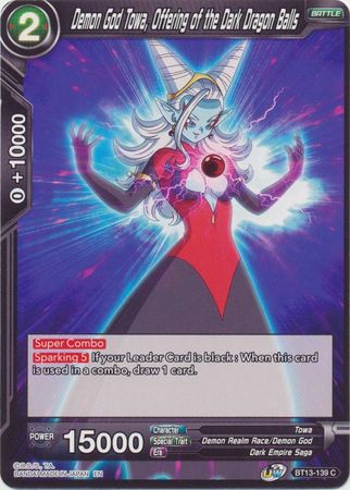Demon God Towa Offering of the Dark Dragon Balls BT13 139 Common Demon God Towa Offering of the Dark Dragon Balls BT13 139 Common