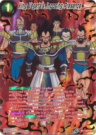 King Vegeta s Imposing Presence SPR BT13 030 Special Rare UW Series 4 Supreme Rivalry Singles King Vegeta s Imposing Presence SPR BT13 030 Special Rare UW Series 4 Supreme Rivalry Singles