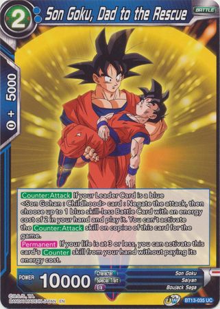 Son Goku Dad to the Rescue BT13 035 Uncommon UW Series 4 Supreme Rivalry Singles Son Goku Dad to the Rescue BT13 035 Uncommon UW Series 4 Supreme Rivalry Singles