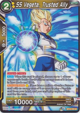 SS Vegeta Trusted Ally BT13 100 Uncommon UW Series 4 Supreme Rivalry Singles SS Vegeta Trusted Ally BT13 100 Uncommon UW Series 4 Supreme Rivalry Singles