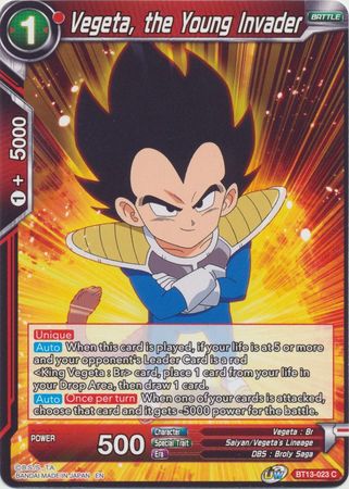 Vegeta the Young Invader BT13 023 Common Vegeta the Young Invader BT13 023 Common