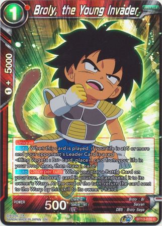 Broly the Young Invader BT13 026 Common Foil Broly the Young Invader BT13 026 Common Foil
