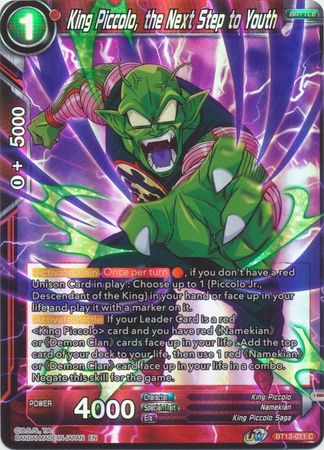 King Piccolo the Next Step to Youth BT13 011 Common Foil UW Series 4 Supreme Rivalry Foil Singles King Piccolo the Next Step to Youth BT13 011 Common Foil UW Series 4 Supreme Rivalry Foil Singles