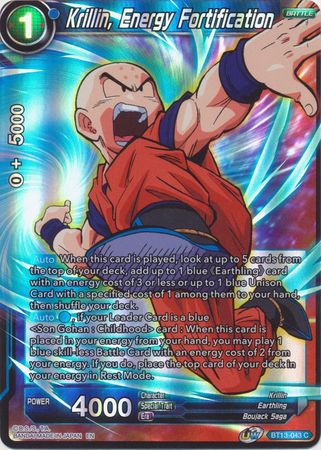 Krillin Energy Fortification BT13 043 Common Foil UW Series 4 Supreme Rivalry Foil Singles Krillin Energy Fortification BT13 043 Common Foil UW Series 4 Supreme Rivalry Foil Singles