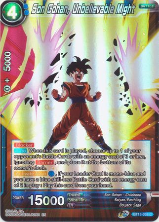 Son Gohan Unbelievable Might BT13 038 Common Foil Son Gohan Unbelievable Might BT13 038 Common Foil