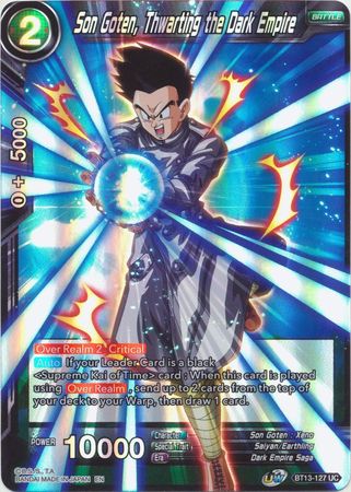 Son Goten Thwarting the Dark Empire BT13 127 Uncommon Foil Son Goten Thwarting the Dark Empire BT13 127 Uncommon Foil