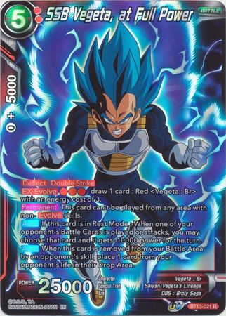 SSB Vegeta at Full Power BT13 021 Rare Foil UW Series 4 Supreme Rivalry Foil Singles SSB Vegeta at Full Power BT13 021 Rare Foil UW Series 4 Supreme Rivalry Foil Singles