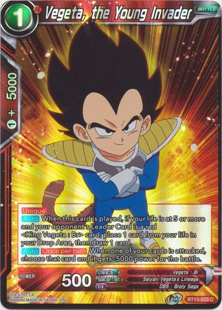 Vegeta the Young Invader BT13 023 Common Foil Vegeta the Young Invader BT13 023 Common Foil