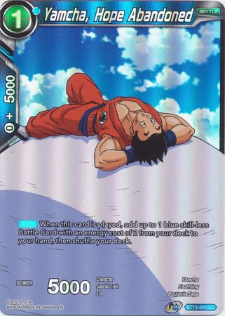 Yamcha Hope Abandoned BT13 044 Uncommon Foil UW Series 4 Supreme Rivalry Foil Singles Yamcha Hope Abandoned BT13 044 Uncommon Foil UW Series 4 Supreme Rivalry Foil Singles