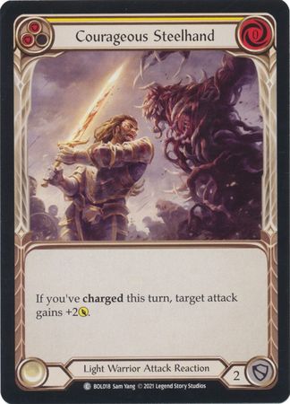 Courageous Steelhand Yellow BOL018 Common 1st Edition Monarch Boltyn Blitz Deck Courageous Steelhand Yellow BOL018 Common 1st Edition Monarch Boltyn Blitz Deck