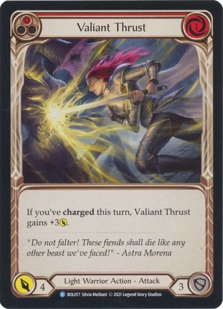 Valiant Thrust BOL017 Rare 1st Edition Monarch Boltyn Blitz Deck Valiant Thrust BOL017 Rare 1st Edition Monarch Boltyn Blitz Deck