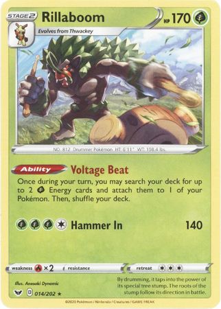 Rillaboom 014 202 Non Holo Rare Theme Deck Exclusive Rillaboom 014 202 Non Holo Rare Theme Deck Exclusive