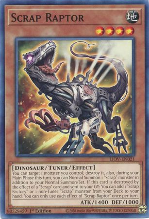 Scrap Raptor LIOV EN021 Common 1st Edition Lightning Overdrive LIOV 1st Edition Singles Scrap Raptor LIOV EN021 Common 1st Edition Lightning Overdrive LIOV 1st Edition Singles