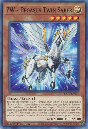 ZW Pegasus Twin Saber LIOV EN001 Common 1st Edition Lightning Overdrive LIOV 1st Edition Singles ZW Pegasus Twin Saber LIOV EN001 Common 1st Edition Lightning Overdrive LIOV 1st Edition Singles