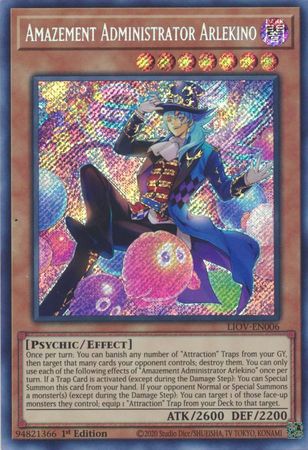 Amazement Administrator Arlekino LIOV EN006 Secret Rare 1st Edition Amazement Administrator Arlekino LIOV EN006 Secret Rare 1st Edition