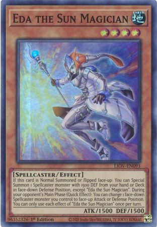 Eda the Sun Magician LIOV EN093 Super Rare 1st Edition Eda the Sun Magician LIOV EN093 Super Rare 1st Edition